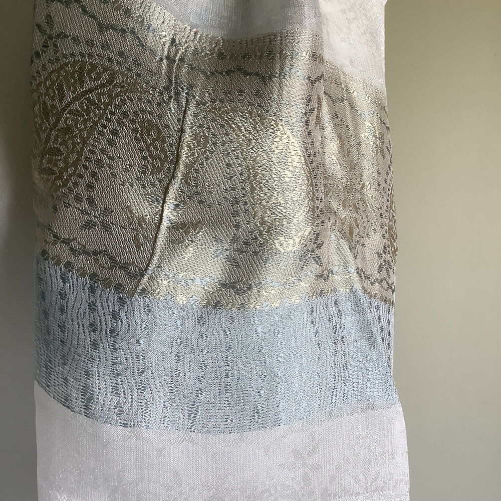 Sheer Silk Striped Rectangular Scarf - Picture 6 of 14